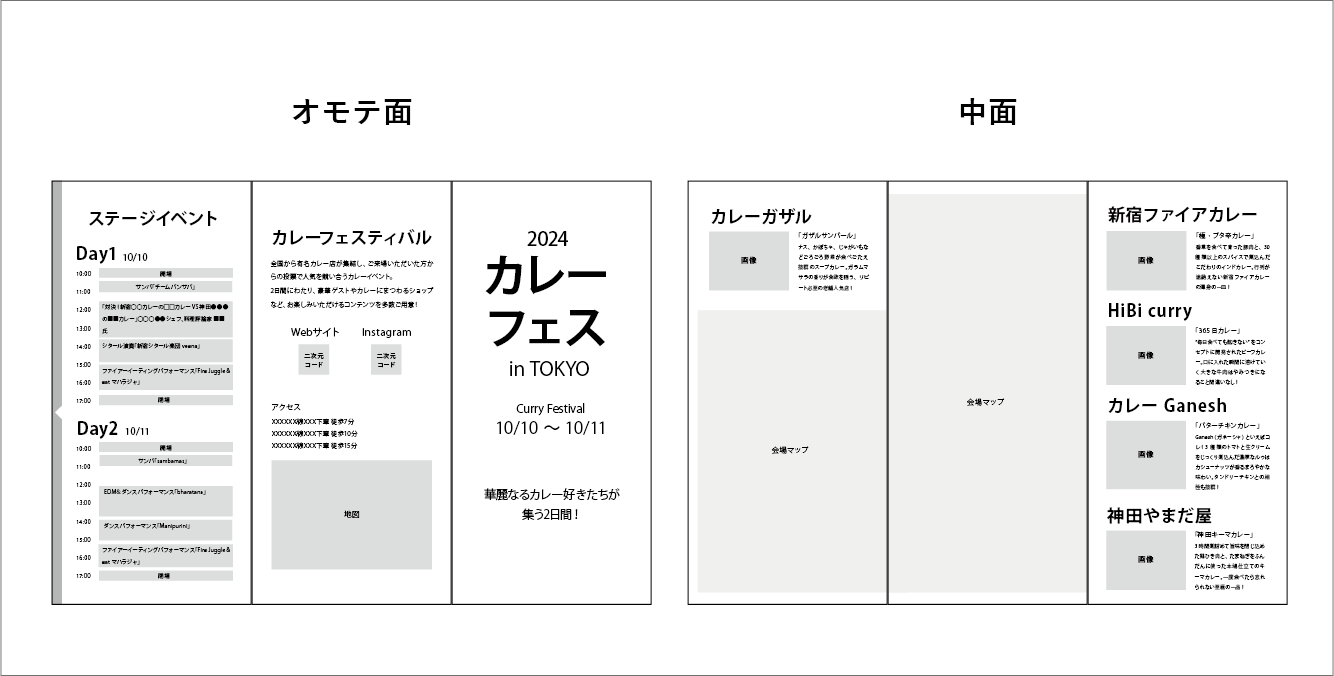 リーフレットデザインの構成案